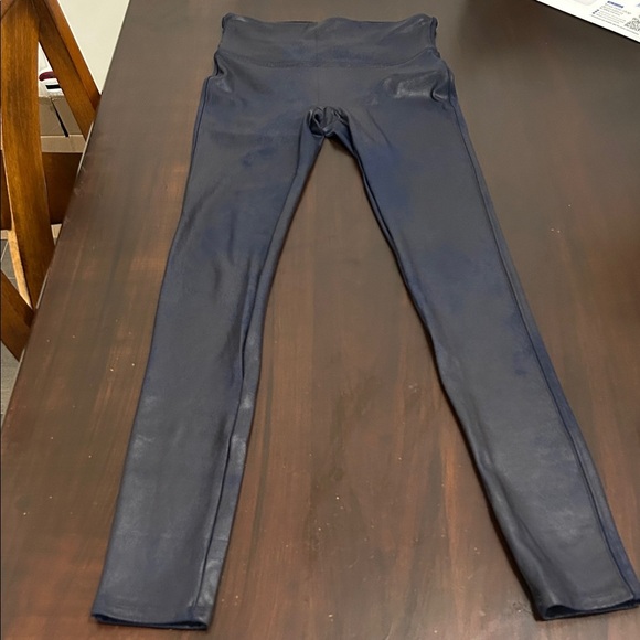 SPANX Leggings Blue Faux Leather Shapewear Pants Size S - Picture 6 of 14
